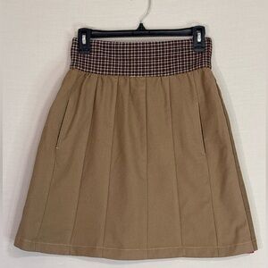 Handcut by Preloved Butterfield Wool Skirt Brown Plaid Waist Canada S